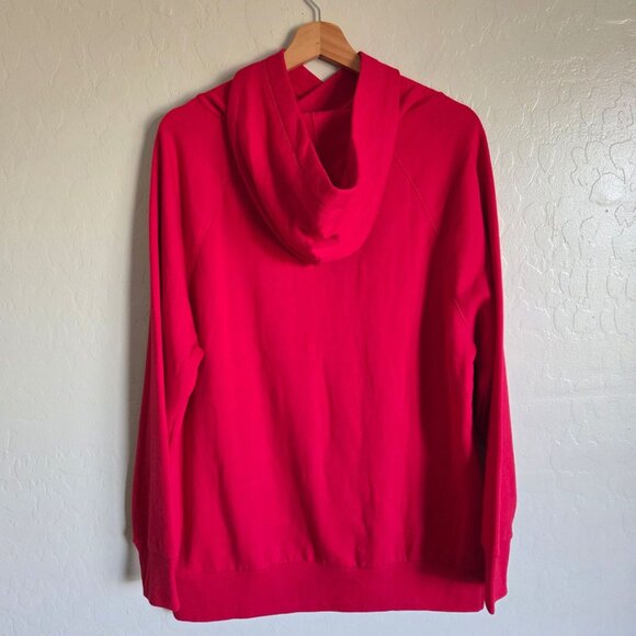 PINK Victoria's Secret Gold Sequins Bling Oversized Hoodie Pullover Red Sz S NEW - Picture 7 of 9
